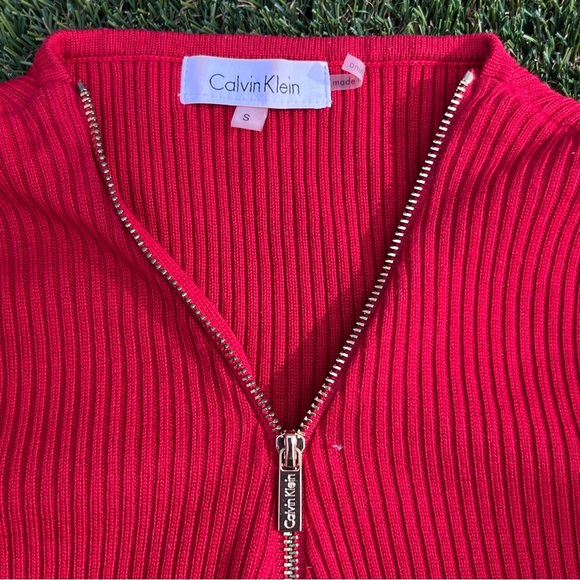Calvin Klein Women's Cardigan Ribbed-Knit Full Zip Sweater Size Small - Picture 4 of 4